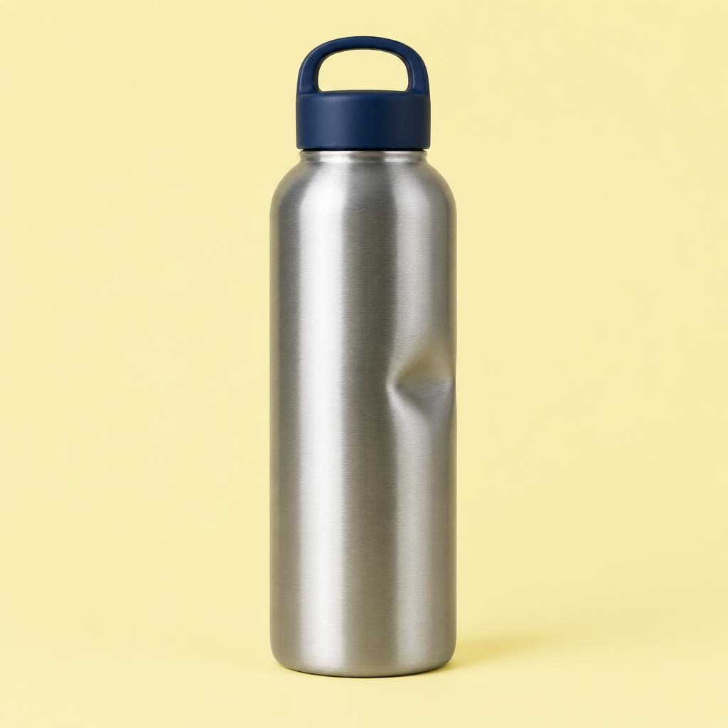 Bottle with Raw Steel lid